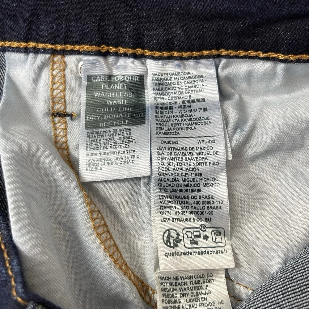 Levis Jeans Mens 36x30 Blue 513 Straight Fit Dark Wash Denim Grunge Cowboy